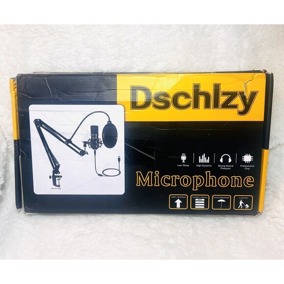 Streaming Podcast PC USB Condenser Microphone Studio Kit DSCHLZY - Picture 1 of 4